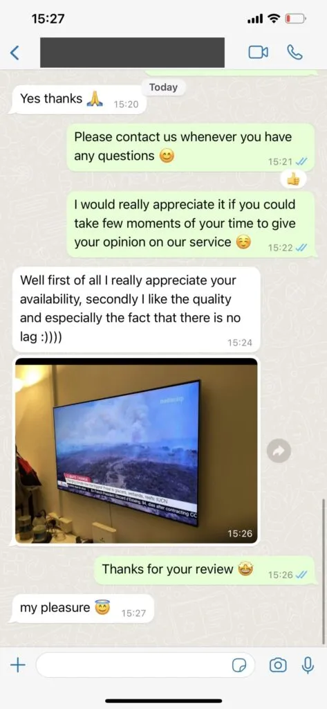 Capture écran confirmation commande et support IPTV 2
